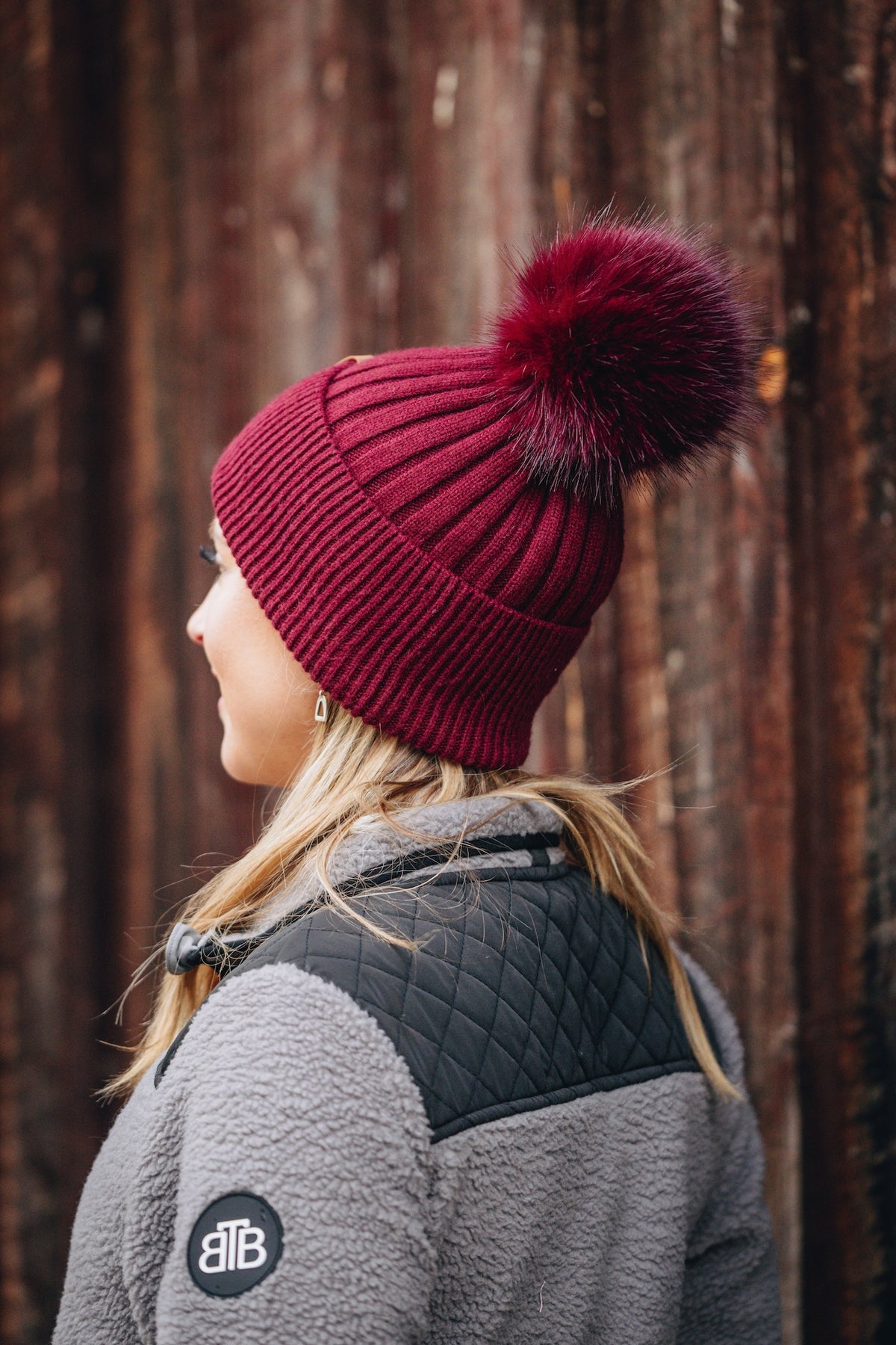 WOOL BLEND POMPOM BEANIE
