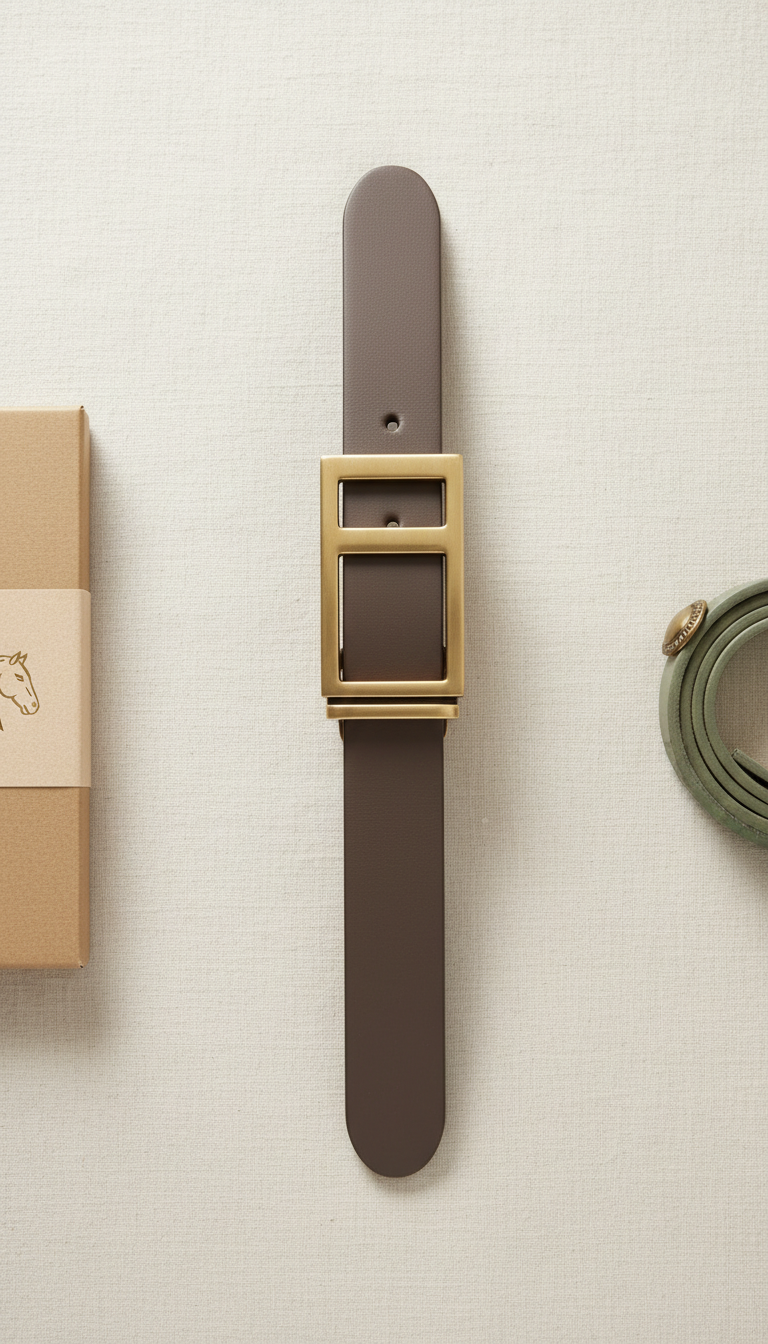 Minimalist Belt with Metallic Accent Buckle